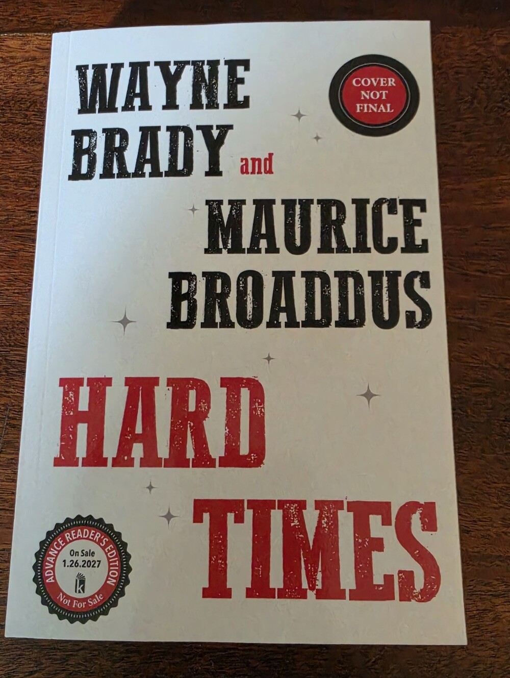 Hard Times By Wayne Brady and Maurice Broaddus Paperback Sci-Fi Book ARC